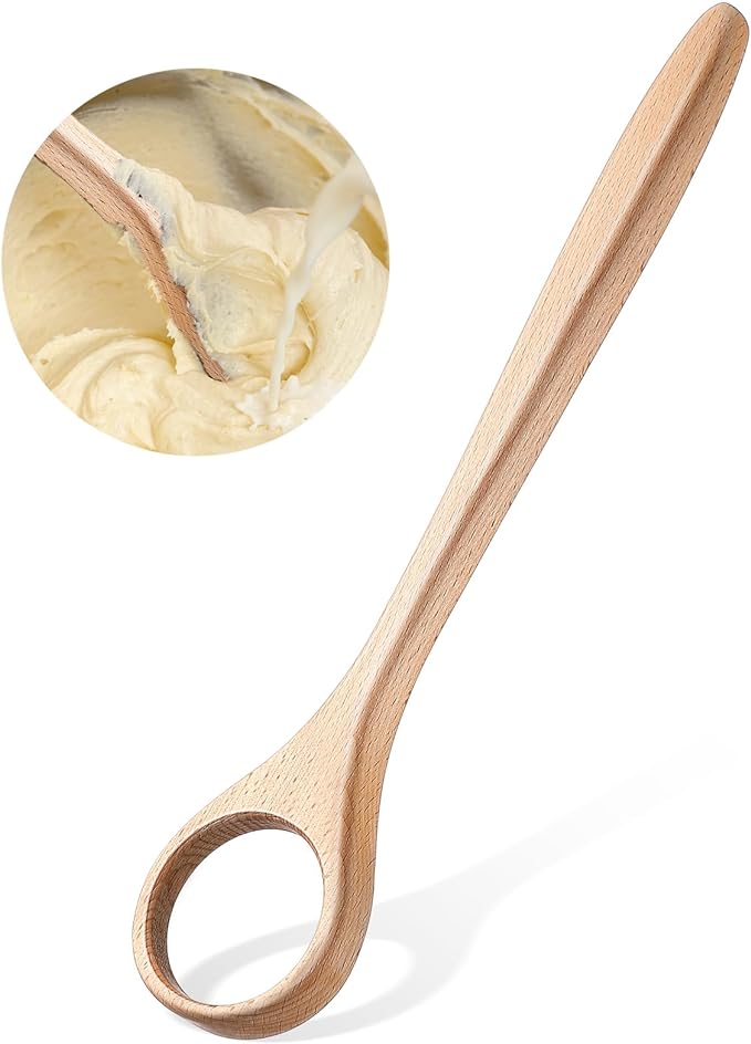 FoldTier 12 Inch Wooden Danish Dough Whisk Sourdough Whisk Dough Mixer Bread by FoldTier