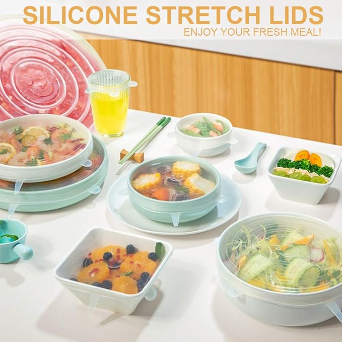 LELE LIFE 4 Pack Same Size Silicone Stretch Lids, Thicker Reusable Sturdy - Image 7