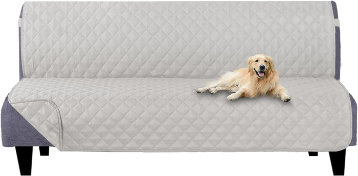 U-NICE HOME Futon Sofa Covers 68''Armless Couch Cover, Light Grey