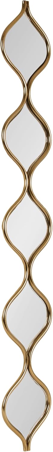 Kate and Laurel Loxi Slim Teardrop Panel Wall Mirror, 7 x 42, Gold, Glam Tall...
