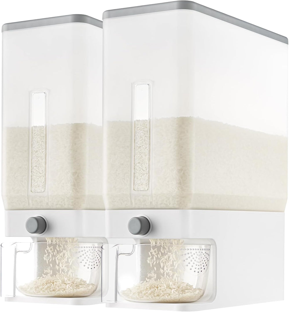 Lifewit 2 Pack Rice Dispenser 25 Lbs, Rice Storage Container Sealed Moisture