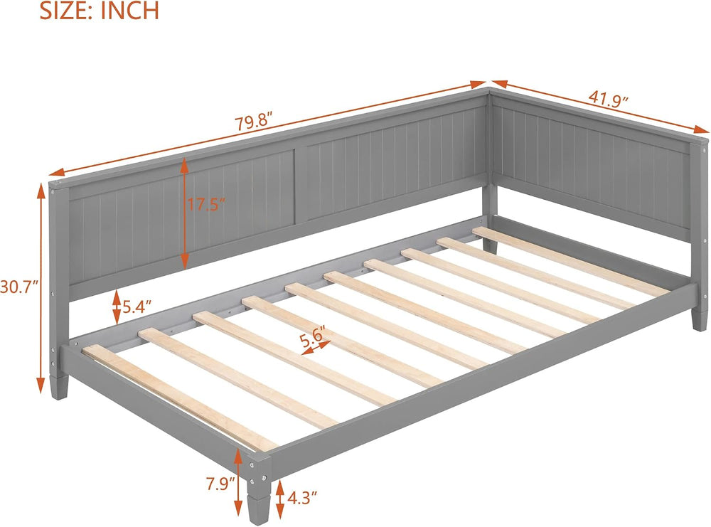Harper & Bright Designs Twin Daybed Frame, Twin Size Platform Bed with Sl...