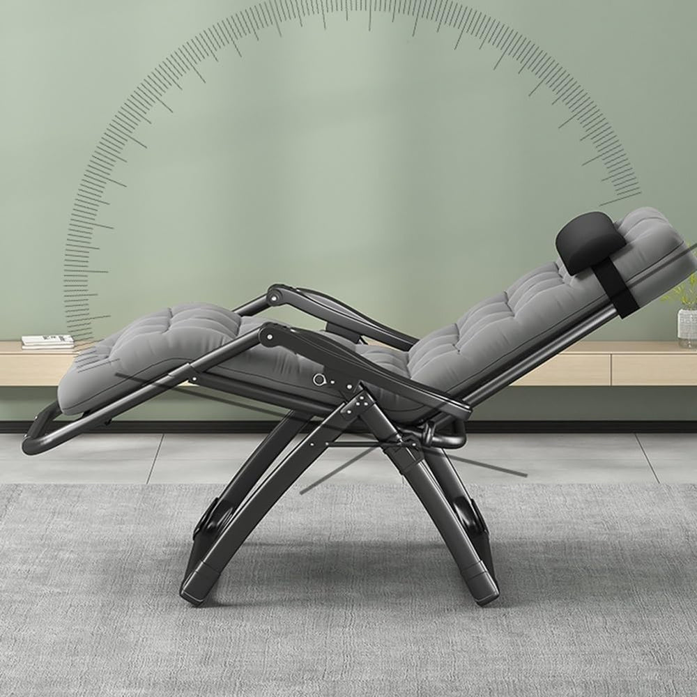 Gravity Lounge Chair Patio Adjustable Sun Lounger Garden Chairs Reclining Fol...