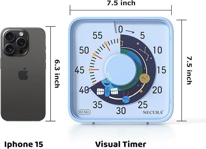 Secura 7.5-Inch Satellite Pattern Visual Timer - Image 7