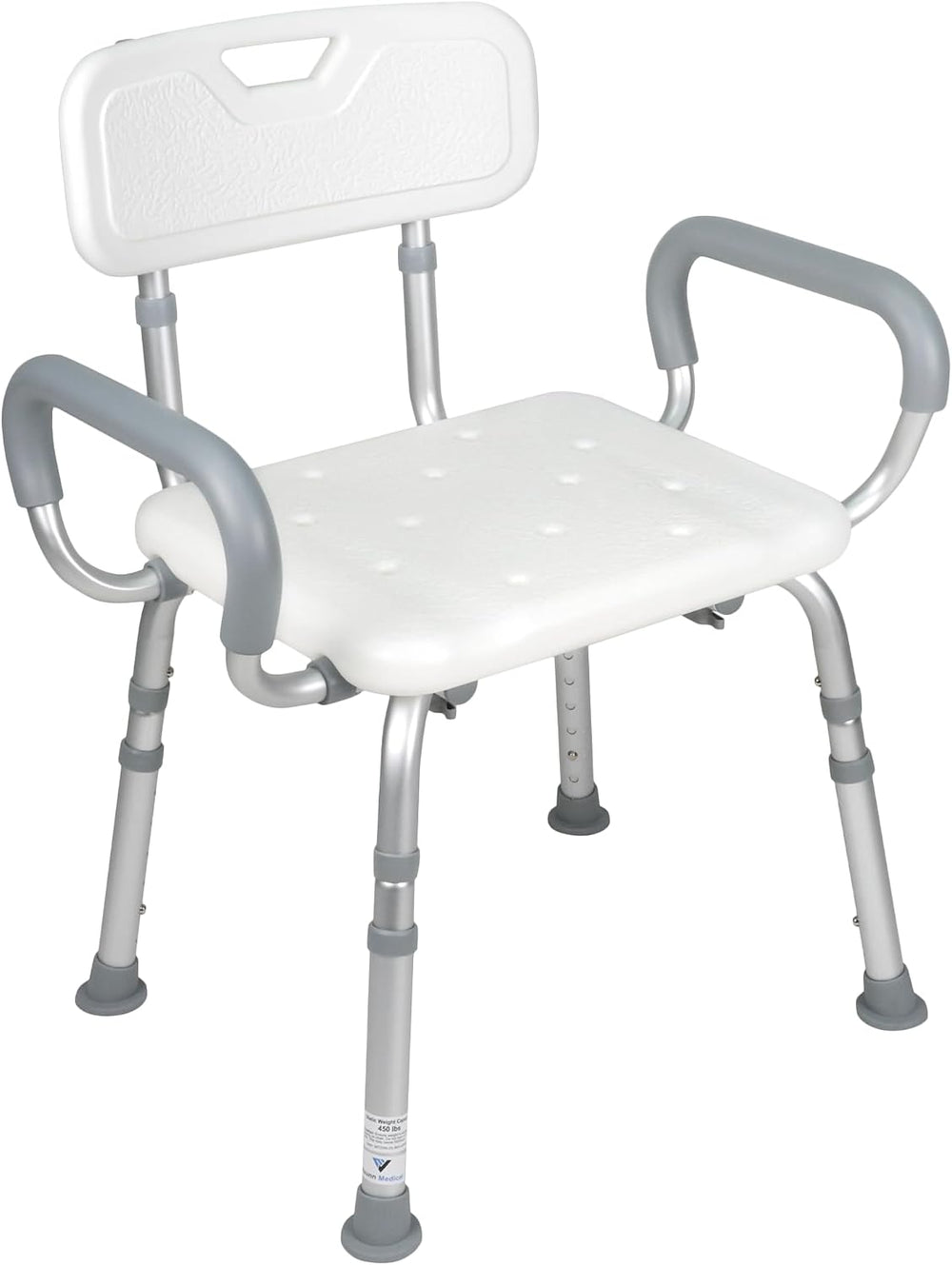 Vaunn Medical Deluxe Spa Shower Chair with Arms and Back, Bath Seat for Senio...