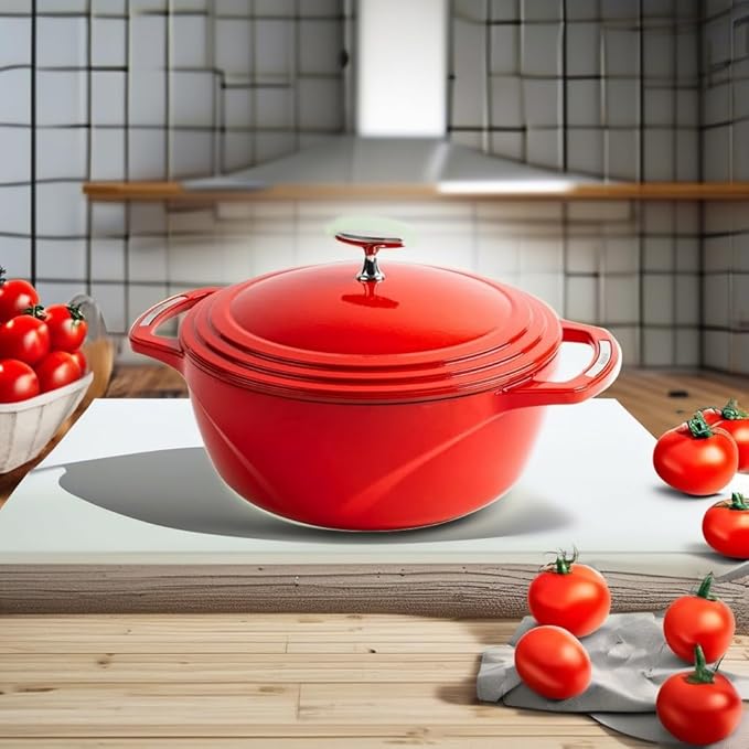 Lodge USA Enamel 4.5 Qt Enameled Cast Iron Dutch Oven - Image 5
