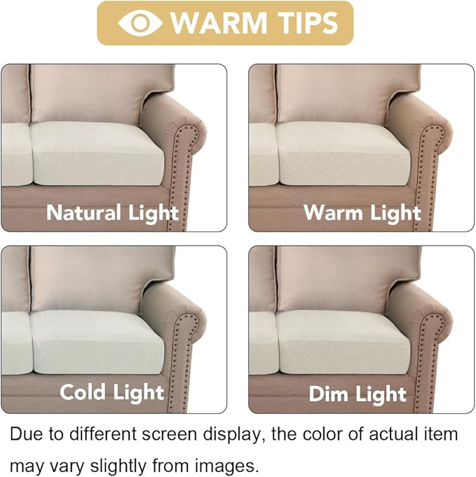 H.VERSAILTEX Stretch Couch Cushion Covers Individual Seat Sofa Chair Slipcovers - Image 7