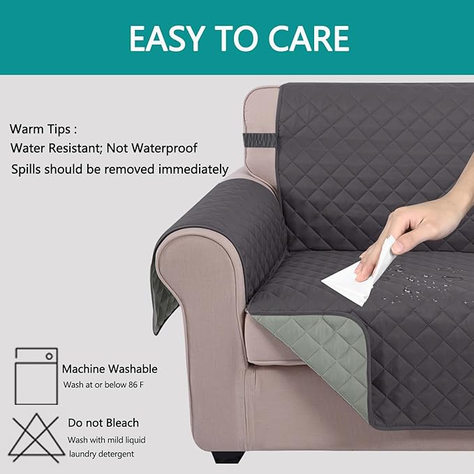 U-NICE HOME Recliner Chair Covers Reversible Quilted Water Repellent Pet - Image 4