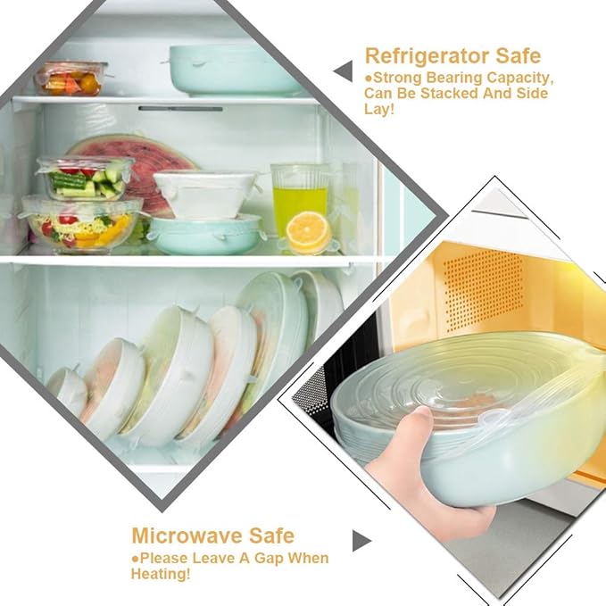 LELE LIFE 4 Pack Same Size Silicone Stretch Lids, Thicker Reusable Sturdy - Image 6