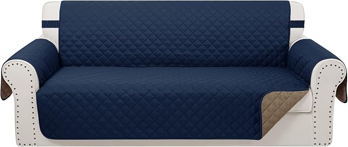 Reversible 4 Seater Sofa Cover 91 Inch Large Couch Cover Furniture Protector by LuxshareHome