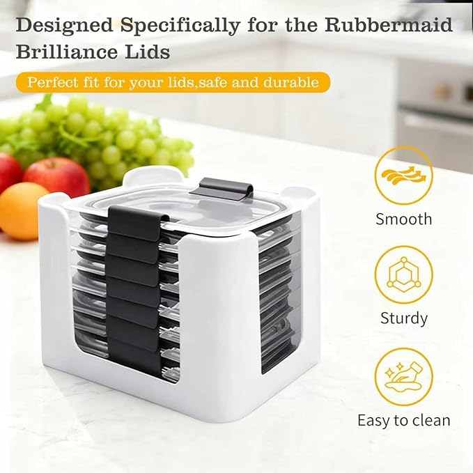 Food Container Lid Organizer for Rubbermaid Brilliances nap-on lids, Food - Image 2