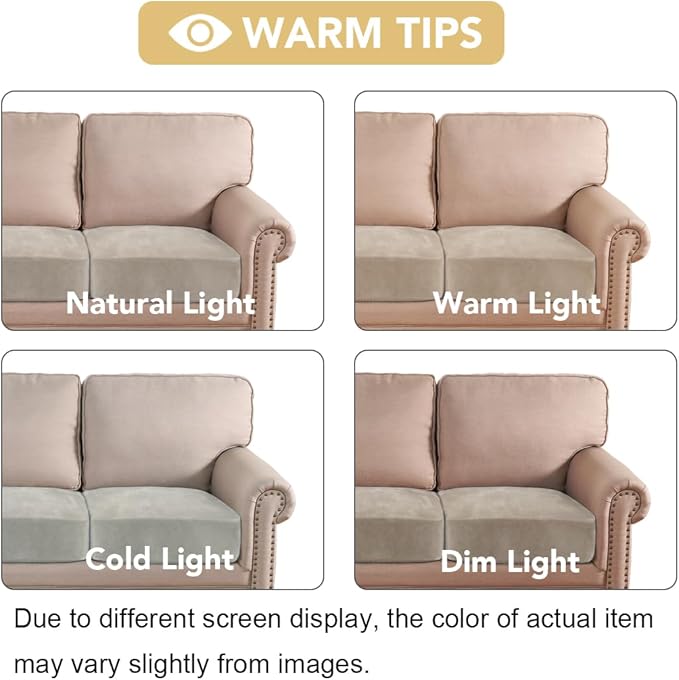 H.VERSAILTEX Velvet Stretch Couch Cushion Cover Plush Cushion Slipcover - Image 6