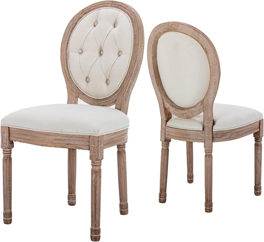 Nrizc French Country Dining Chairs Set of 2, Farmhouse Dining Chairs with Rou...