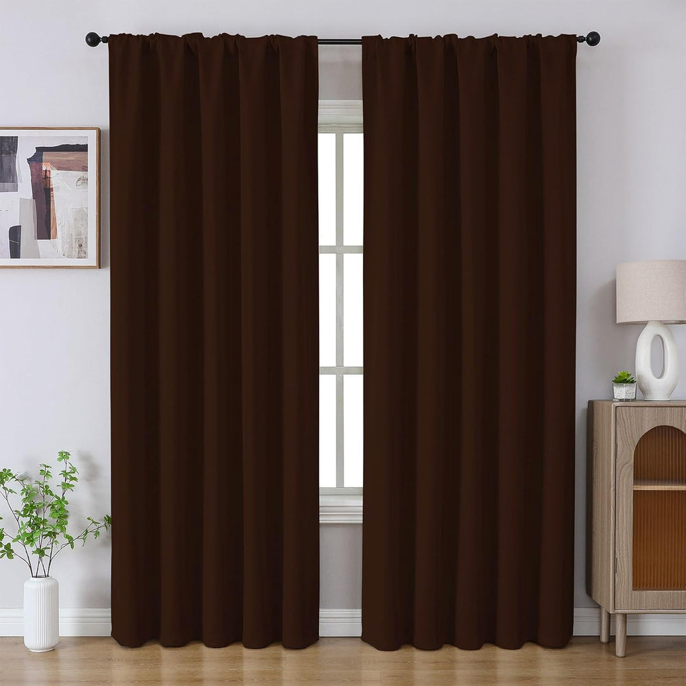 Joydeco Blackout Curtains 96 Inches Long for Bedroom, Thermal Insulated Black...