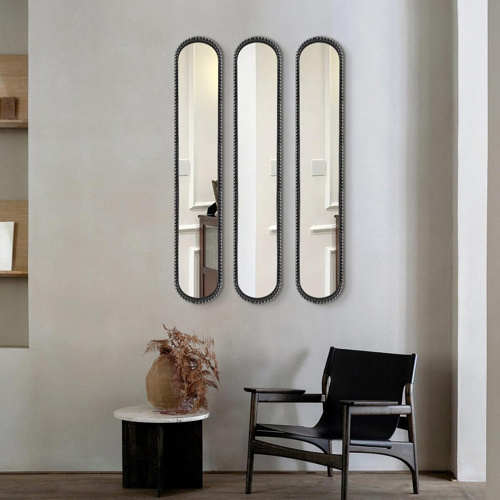 Long Narrow Decorative wall Mirror, Skinny Oval Mirror for Entryway Living Ro...
