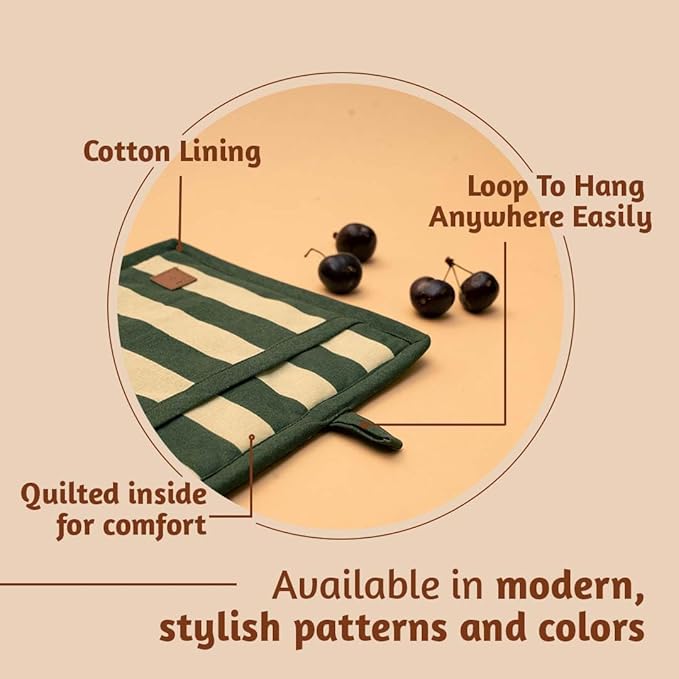 Folkulture Pot Holders for Kitchen | Pack of 2 Ribbed Soft Silicone Hot Pads - Image 4