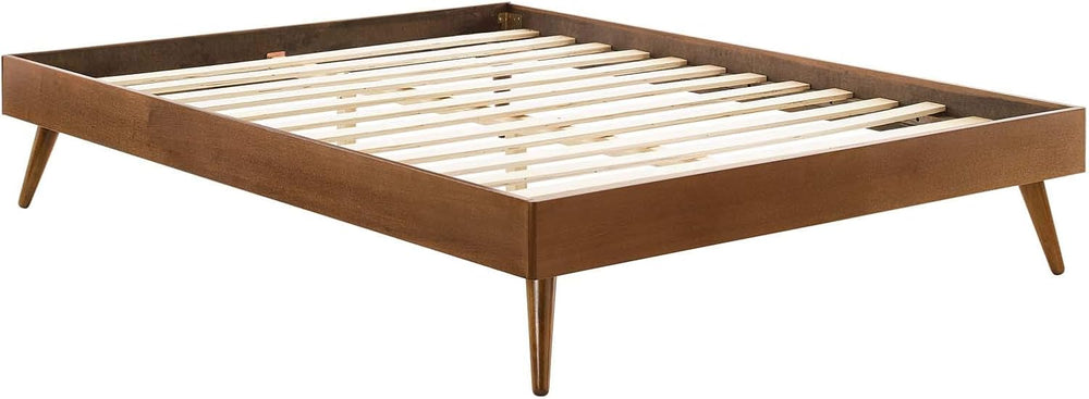 Modway Margo Queen Wood Platform Bed Frame in Walnut