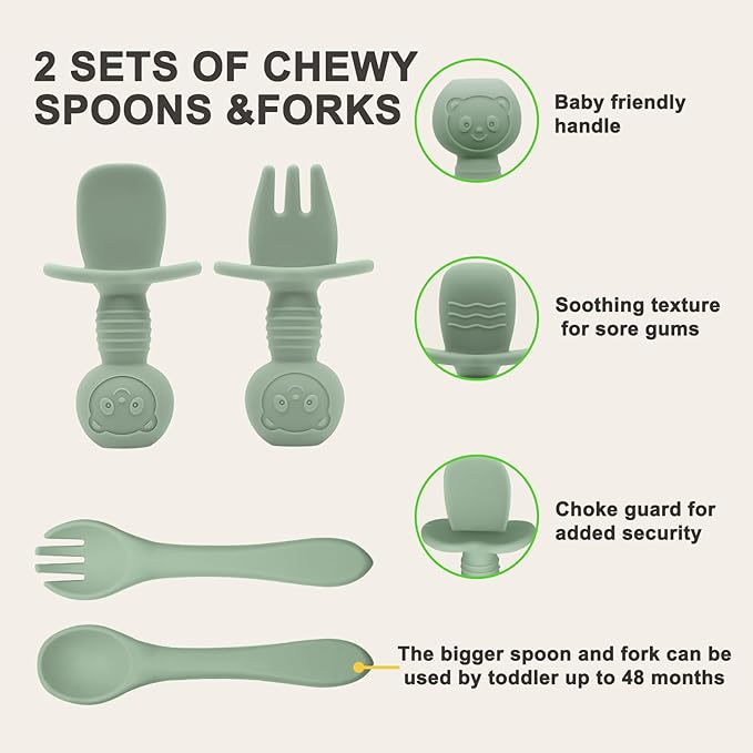 Silicone Baby Feeding Set | Baby Led Weaning Supplies Includes Suction Bowls - Image 7