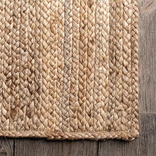 nuLOOM Rigo Natural Solid Flatweave Area Rug, 6' x 9'