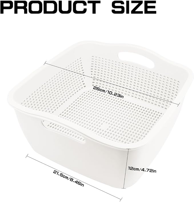 Double-layer Plastic Fruits Vegetable Washing Basket Food Storage Multi-layer - Image 2