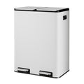 WLIVE 2 x 8 Gallon Stainless Steel Dual Trash Can, Double Trash Can Kitchen by WLIVE