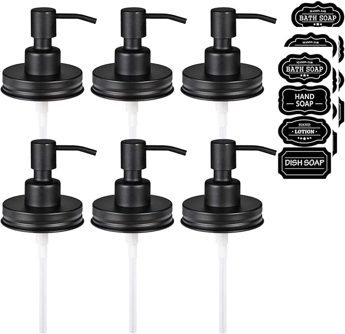 Amolliar Mason Jar Liquid Soap Dispenser Lid, 304 Stainless Steel Pump Lid by Amolliar