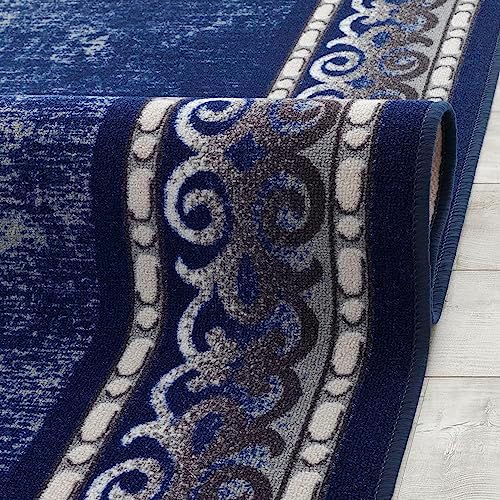 Antep Rugs Alfombras Bordered Modern 8x10 Non-Slip (Non-Skid) Low Pile Rubber...