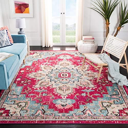 SAFAVIEH Madison Area Rug 8'x10', Traditional Fuchsia & Blue MAD473A
