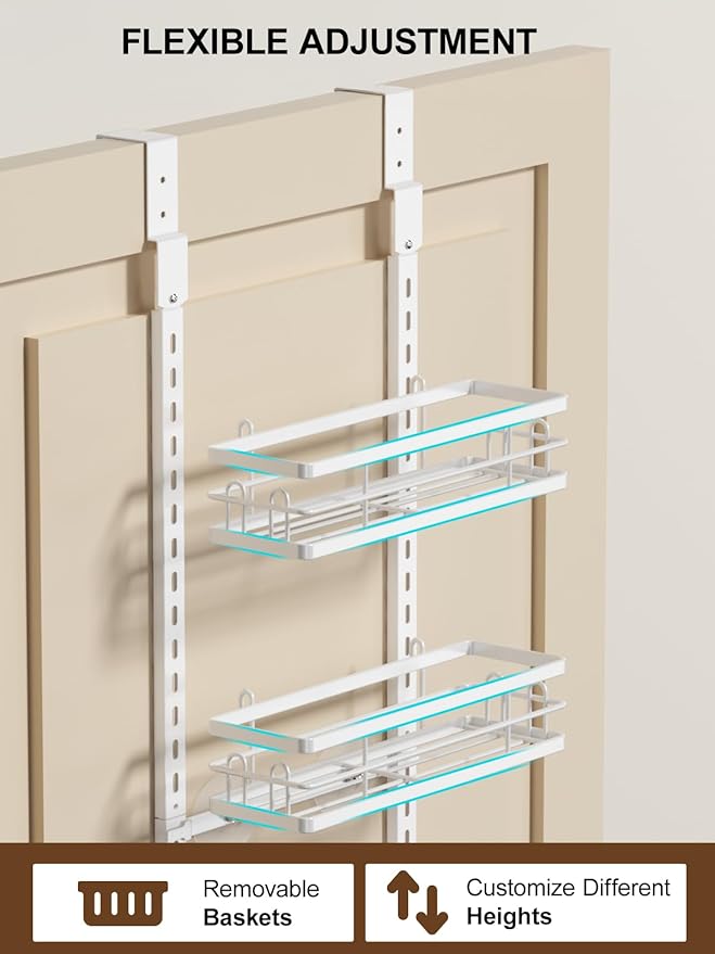Delamu 9-Tier Over the Door Pantry Organizer, Adjustable Pantry Door Organizers - Image 5