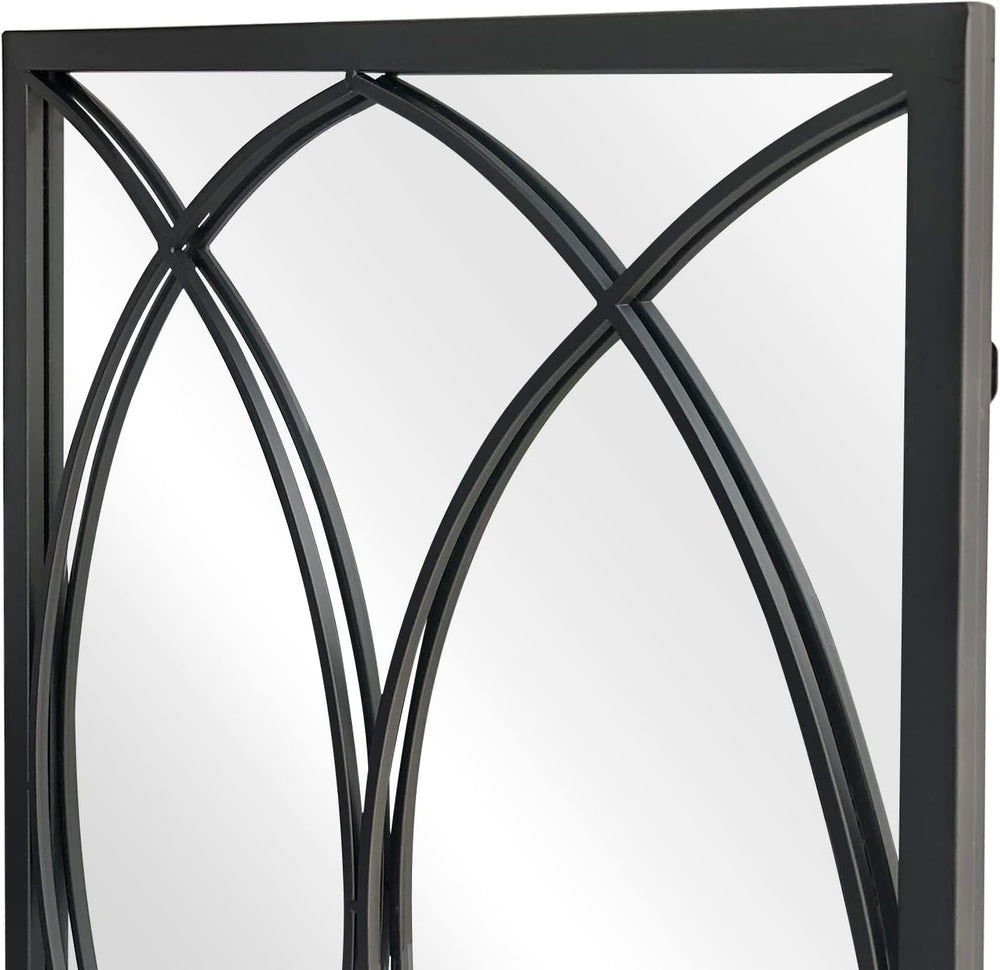 HQiJun Black Rectangle Wall Mirror, Farmhouse Decorative Mirror for Entryway,...