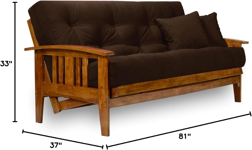 Nirvana Futons Westfield Futon Set - Full Size, Frame, 8" Mattress, Micr...