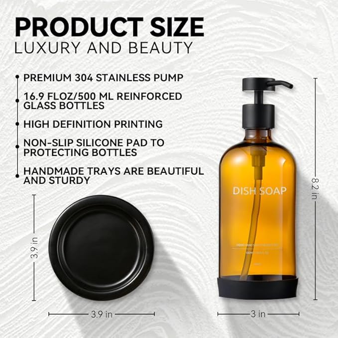 Glass Soap Dispenser Bathroom Set by Janxin, Foaming Kitchen soap Dispenser - Image 2