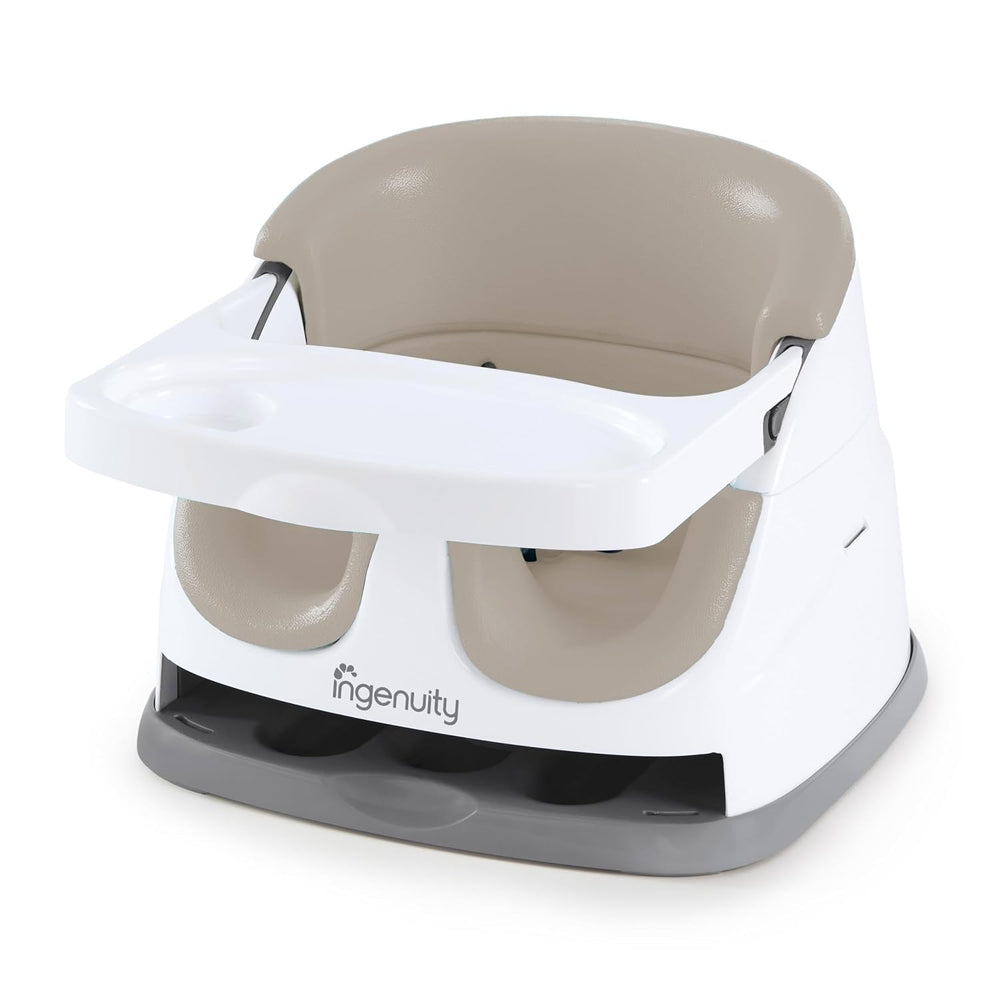Ingenuity Baby Base 2-in-1 Booster Feeding and Floor Seat with Self-Storing T...