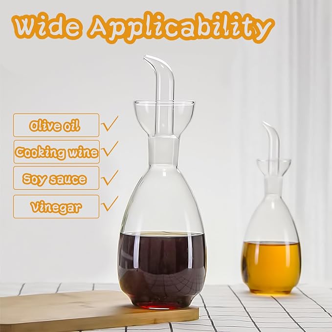 Affogato Glass Oil Bottle with Spout, Olive Oil Dispenser Vinegar Drizzler - Image 5