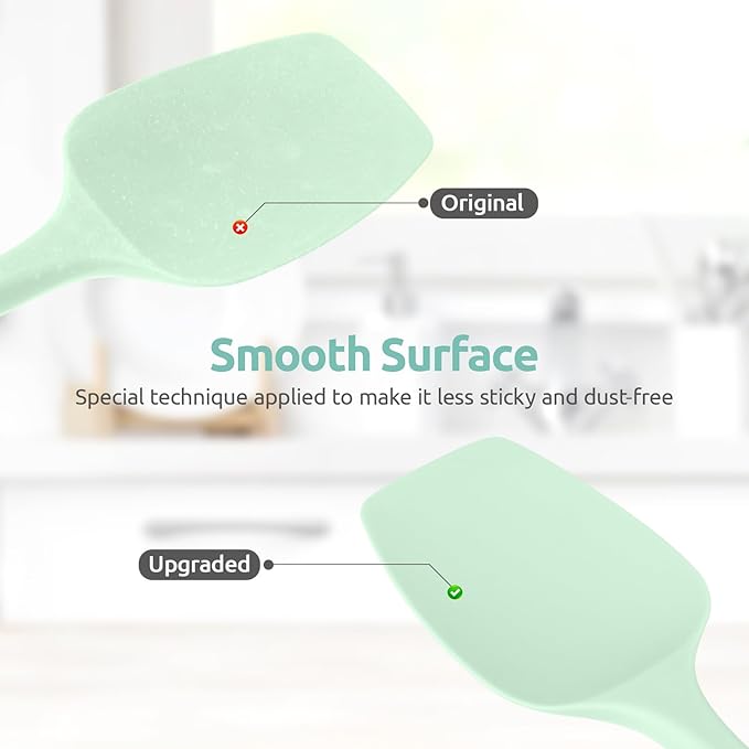 Heat Resistant Silicone Spoon Spatula: U-Taste 600ºF High Heat Flexible 11.38in - Image 8