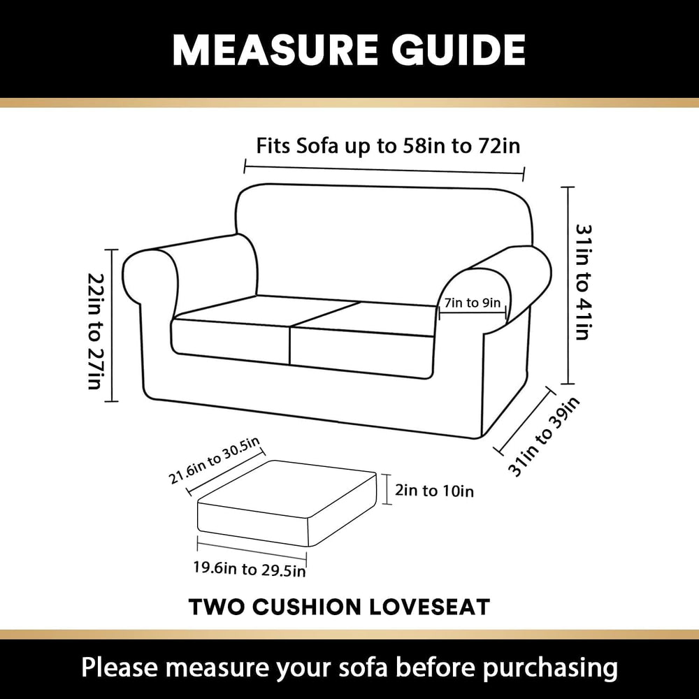 Velvet Couch Cover Loveseat Covers for 2 Cushion Couch 3 Piece Sofa Covers fo...