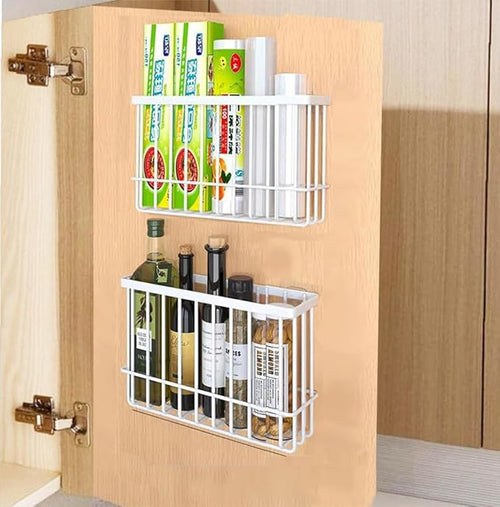 2 Piece Kitchen Cabinet Door Storage Box, Self Adhesive Wall Mounted Storage - Image 2