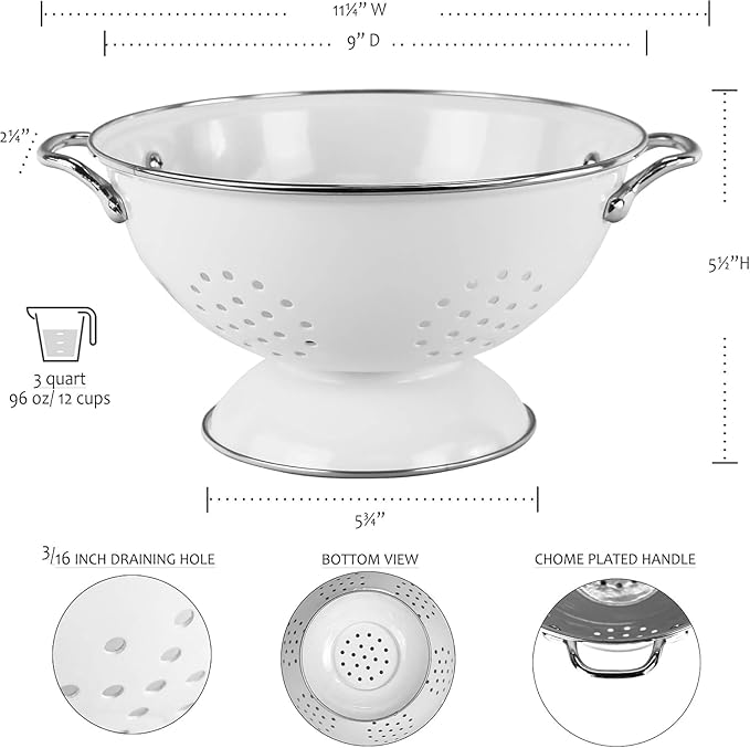 Calypso Basics by Reston Lloyd Powder Coated Enameled Colander, 3 Quart - Image 4