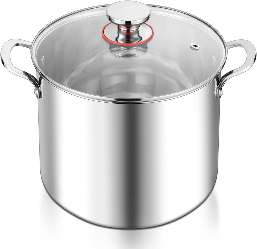 E-far 12-Quart Stock Pot, 18/10 Stainless Steel Stockpot