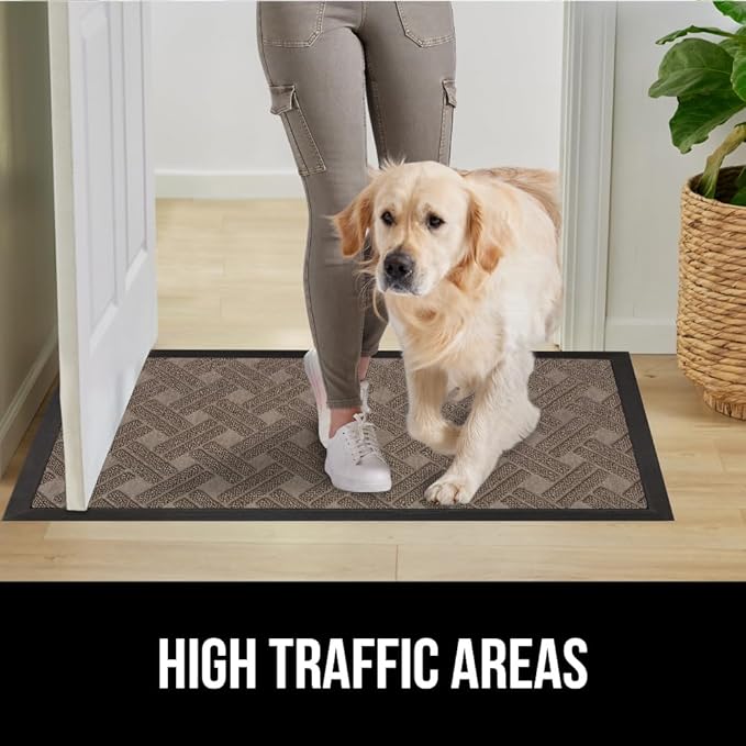 GORILLA GRIP 100% Waterproof All-Season WeatherMAX Doormat, US Designed Natural - Image 6