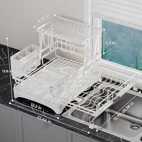 2 Tier Large Dish Drying Rack - Image 2
