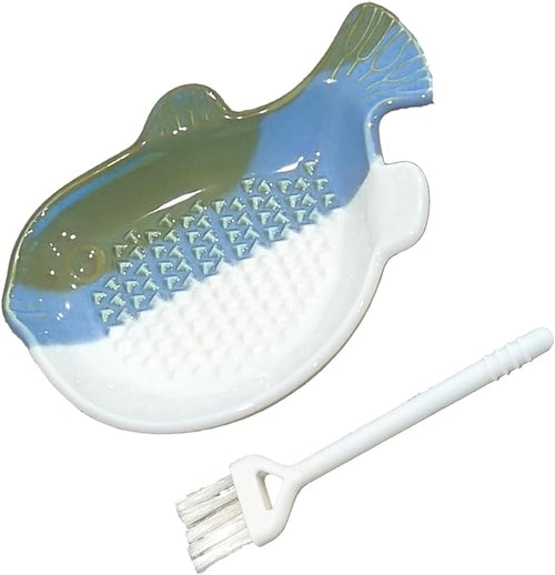 1PCS Ceramic Fish-Shaped Ginger Grater Plate by LONGXINTRADING