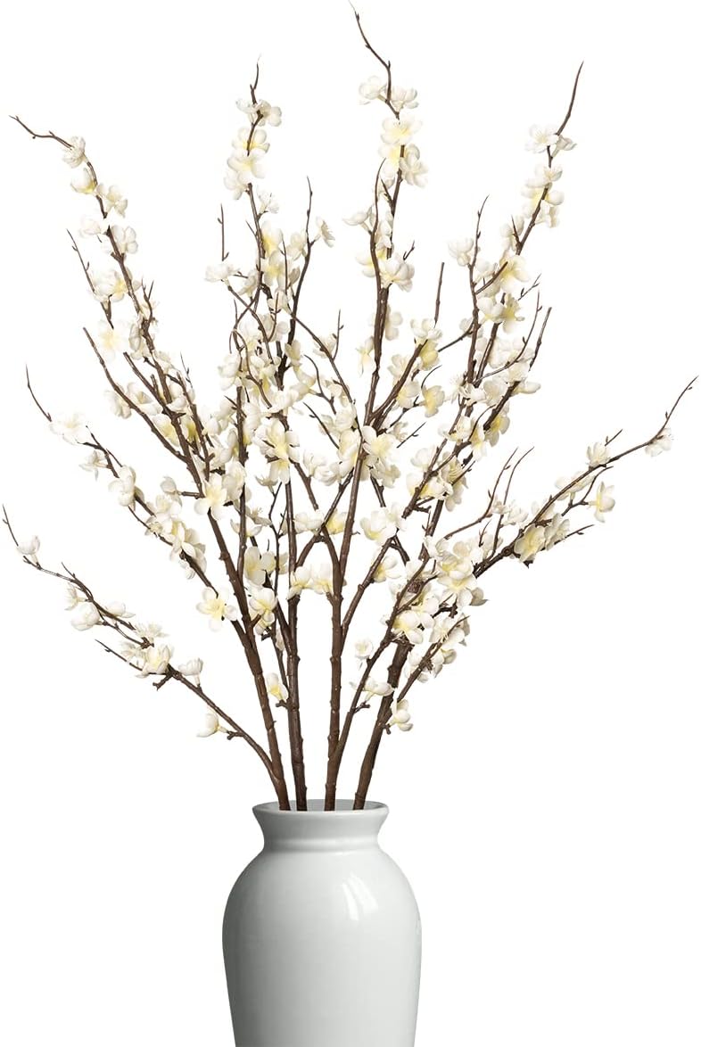 Ammyoo 4Pcs Cherry Blossom Branches Artificial Flowers for Spring Summer Indo...