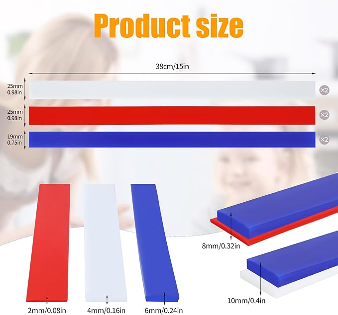 6Pcs Silicone Rolling Pin Guides - Image 2