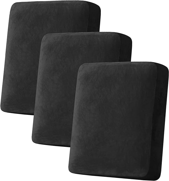 H.VERSAILTEX Velvet Stretch Couch Cushion Cover Plush Cushion Slipcover by HVERSAILTEX