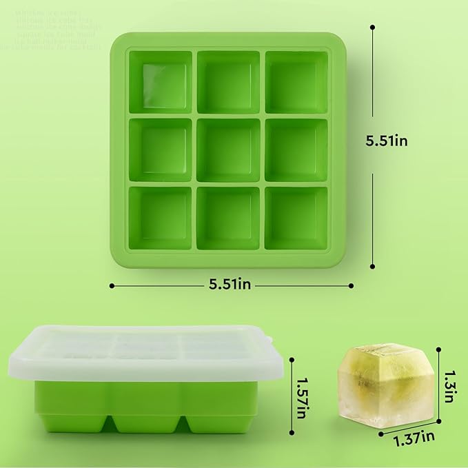 Silicone Ice Cube Trays with Lid, 9x1.3 inch, BPA Free, Small Ice Cube Trays - Image 6