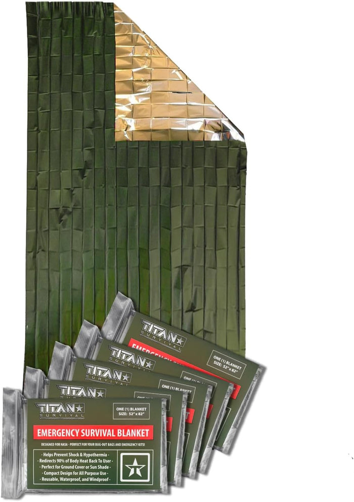 Titan Emergency Blanket 5 Pack Mylar - Thermal Space Blanket