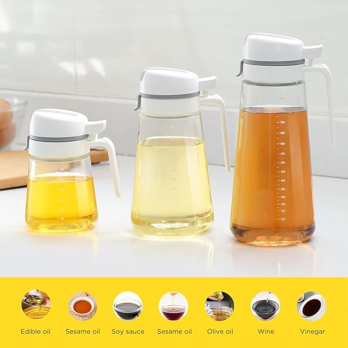 Auto Flip Olive Oil Dispenser Bottle, Glass Olive Oil Bottle, Glass Bottle - Image 5
