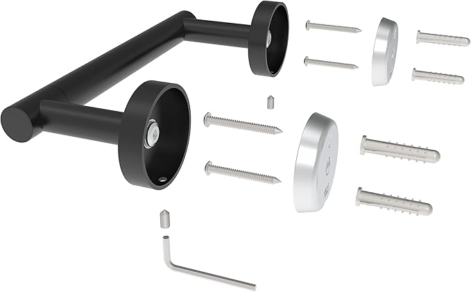 RARXTR Matte Black Toilet Paper Holder SUS304 Stainless Steel Double Post - Image 5