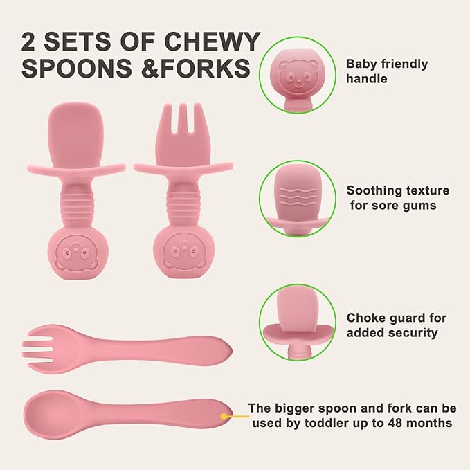 Silicone Baby Feeding Set | Baby Led Weaning Supplies Includes Suction Bowls - Image 6